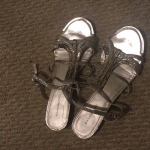 Silver Sparkly flat sandals